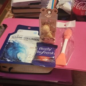 Bath Set with Pink and Orange Accessories